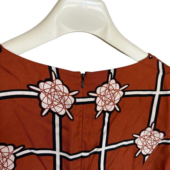 Fossil | Size 4 Galaxy Solar System Dress Burnt Orange Short Sleeve Striped - Picture 9 of 11